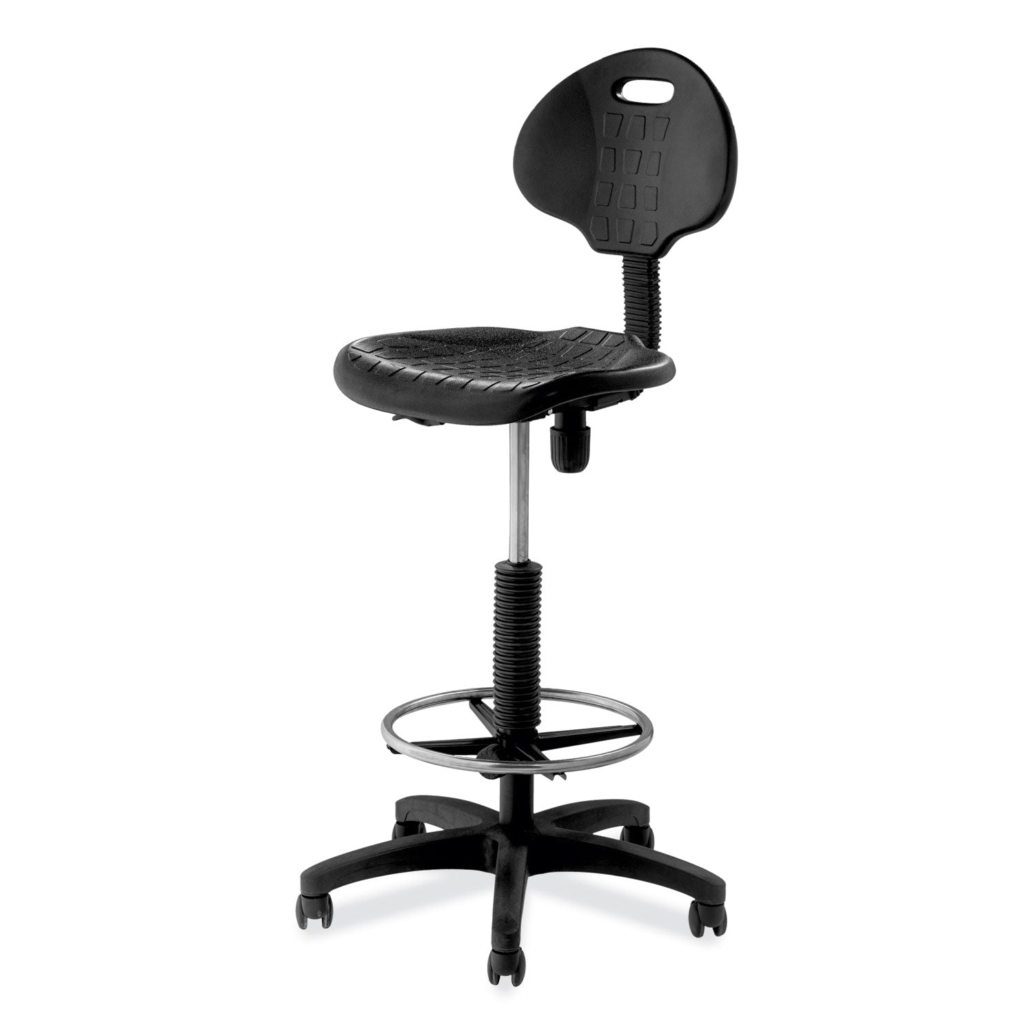 6700 Series Polyurethane Adj Height Task Chair, Supports 300 lb, 22"-32" Seat Ht, Black Seat/Back/Base, Ships in 1-3 Bus Days