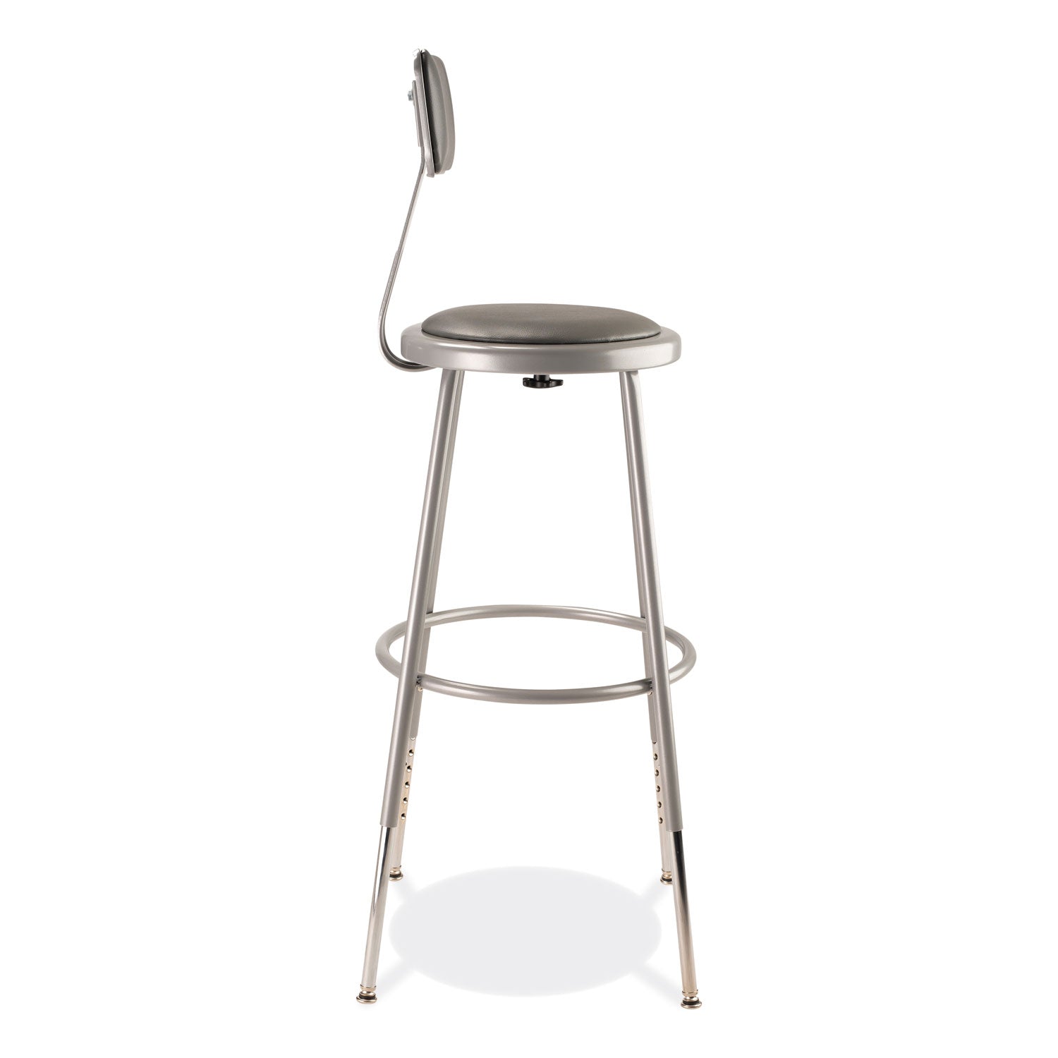6400 Series Height Adjustable Heavy Duty Padded Stool w/Backrest, Supports 300lb, 25"-33" Seat Ht, Gray,Ships in 1-3 Bus Days