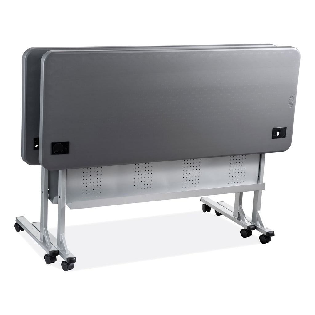 Flip-N-Store Training Table, Rectangular, 24 x 60 x 29.5, Charcoal Gray, Ships in 1-3 Business Days