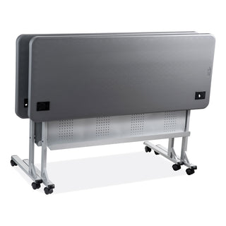Flip-N-Store Training Table, Rectangular, 24 x 60 x 29.5, Charcoal Gray, Ships in 1-3 Business Days