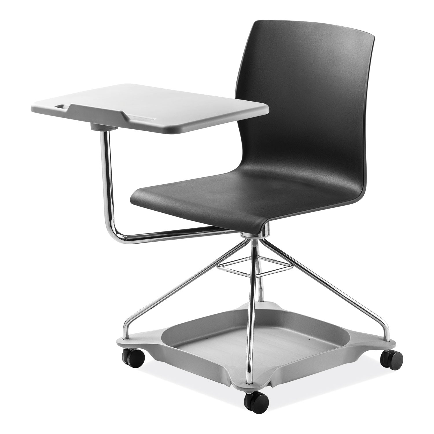 CoGo Mobile Tablet Chair, Supports Up to 440 lb, 18.75" Seat Height, Black Seat/Back, Chrome Frame,Ships in 1-3 Business Days