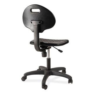6700 Series Polyurethane Adj Height Task Chair, Supports 300 lb, 16"-21" Seat Ht, Black Seat/Back/Base, Ships in 1-3 Bus Days