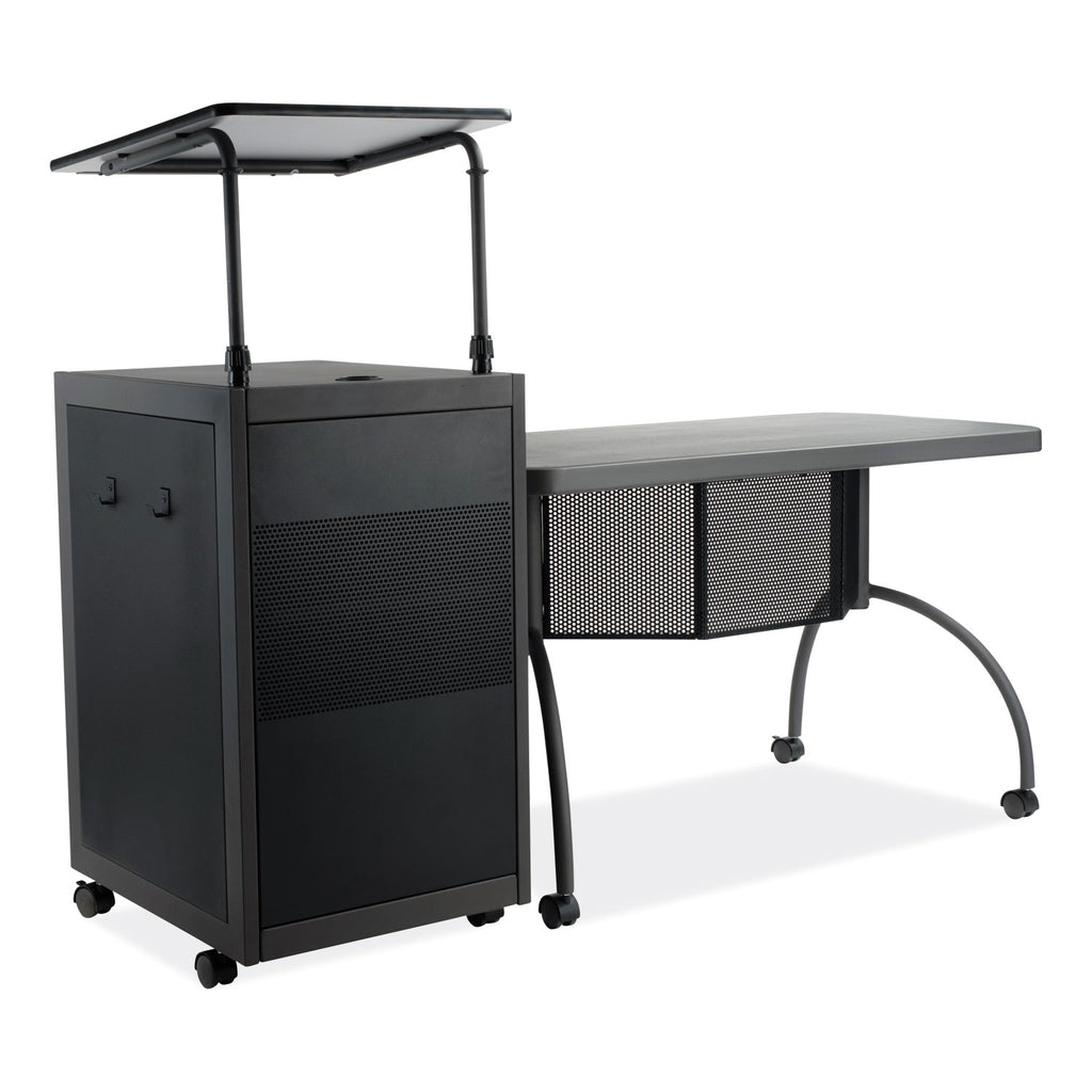 Teacher's WorkPod Desk and Lectern Kit, 68" x 24" x 41", Charcoal Gray, Ships in 1-3 Business Days
