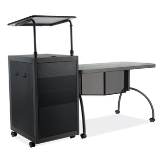 Teacher's WorkPod Desk and Lectern Kit, 68" x 24" x 41", Charcoal Gray, Ships in 1-3 Business Days