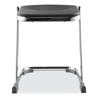 6600 Series Elephant Z-Stool, Backless, Supports Up to 500lb, 18" Seat Height, Black Seat, Chrome Frame,Ships in 1-3 Bus Days