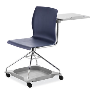 CoGo Mobile Tablet Chair, Supports Up to 440 lb, 18.75" Seat Height, Blue Seat/Back, Chrome Frame, Ships in 1-3 Business Days