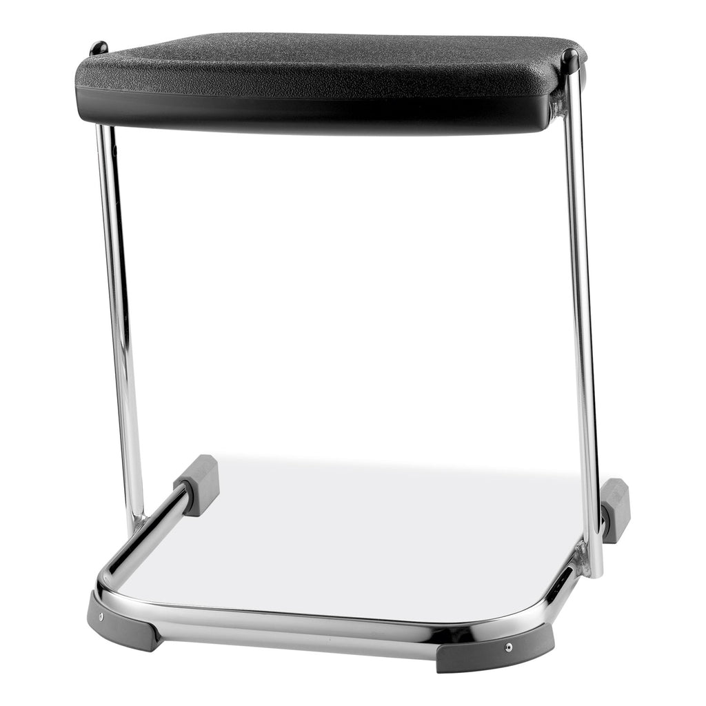 6600 Series Elephant Z-Stool, Backless, Supports Up to 500lb, 18" Seat Height, Black Seat, Chrome Frame,Ships in 1-3 Bus Days