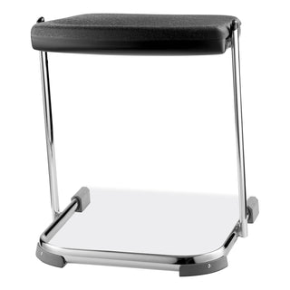 6600 Series Elephant Z-Stool, Backless, Supports Up to 500lb, 18" Seat Height, Black Seat, Chrome Frame,Ships in 1-3 Bus Days