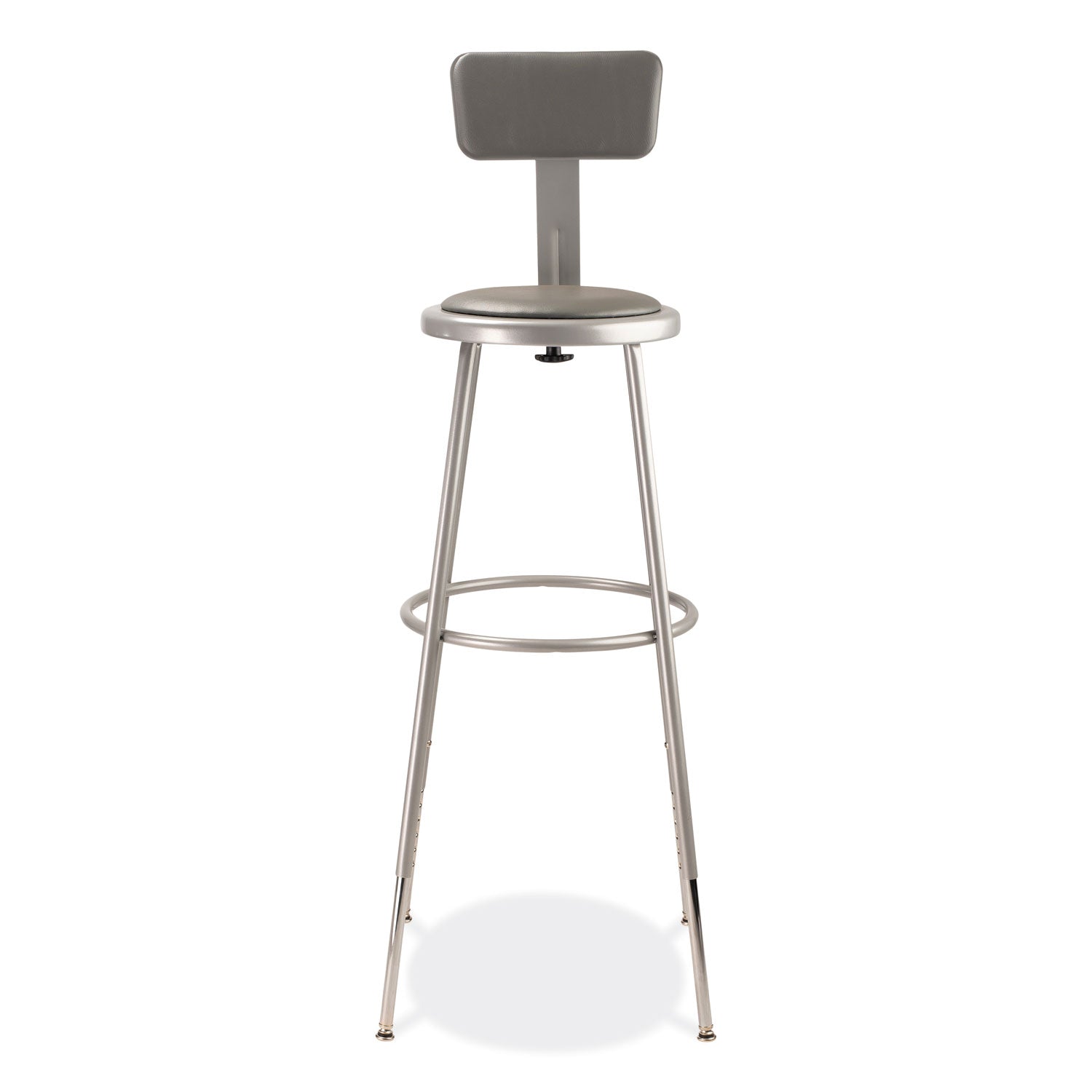 6400 Series Height Adjustable Heavy Duty Padded Stool w/Backrest, Supports 300lb, 32"-39" Seat Ht, Gray,Ships in 1-3 Bus Days