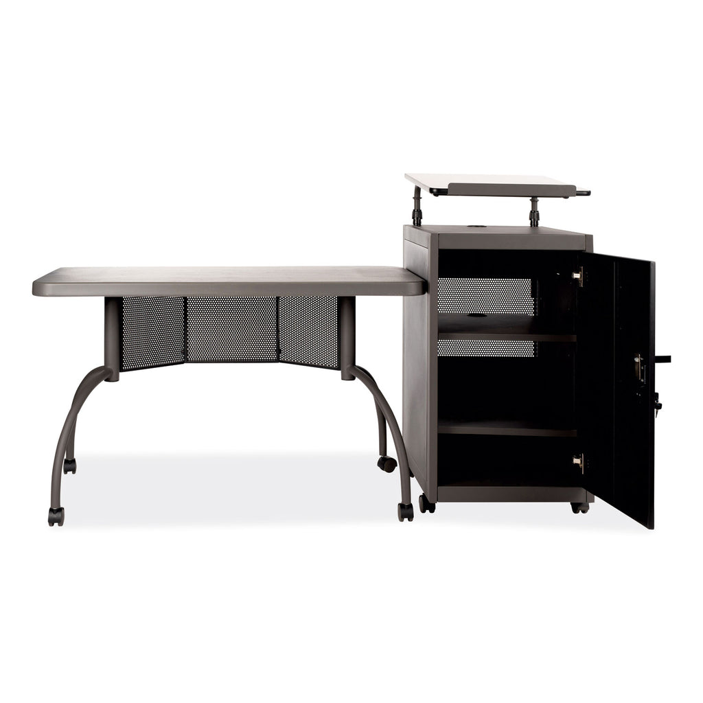 Teacher's WorkPod Desk and Lectern Kit, 68" x 24" x 41", Charcoal Gray, Ships in 1-3 Business Days