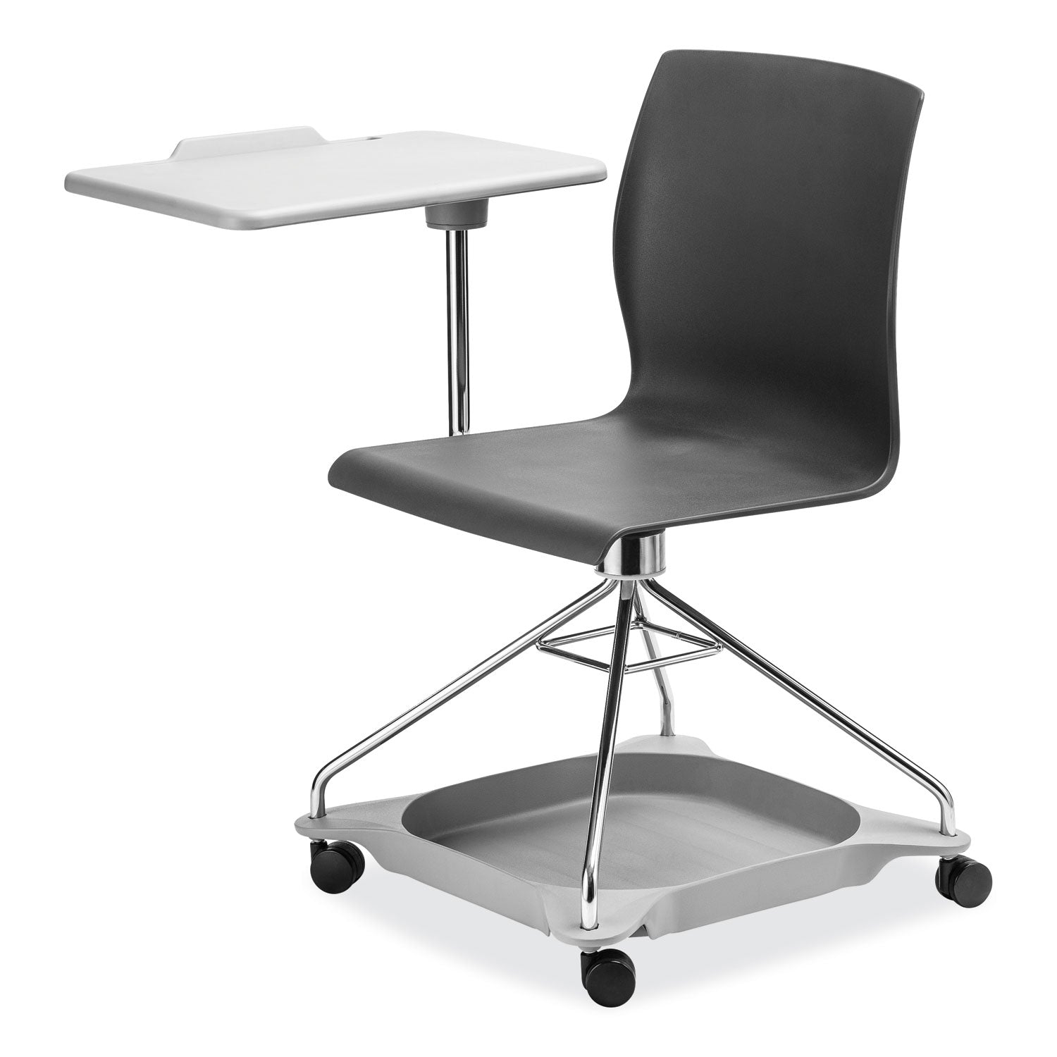 CoGo Mobile Tablet Chair, Supports Up to 440 lb, 18.75" Seat Height, Black Seat/Back, Chrome Frame,Ships in 1-3 Business Days