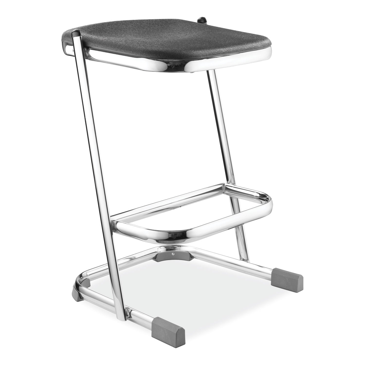 6600 Series Elephant Z-Stool, Backless, Supports Up to 500lb, 24" Seat Height, Black Seat, Chrome Frame,Ships in 1-3 Bus Days