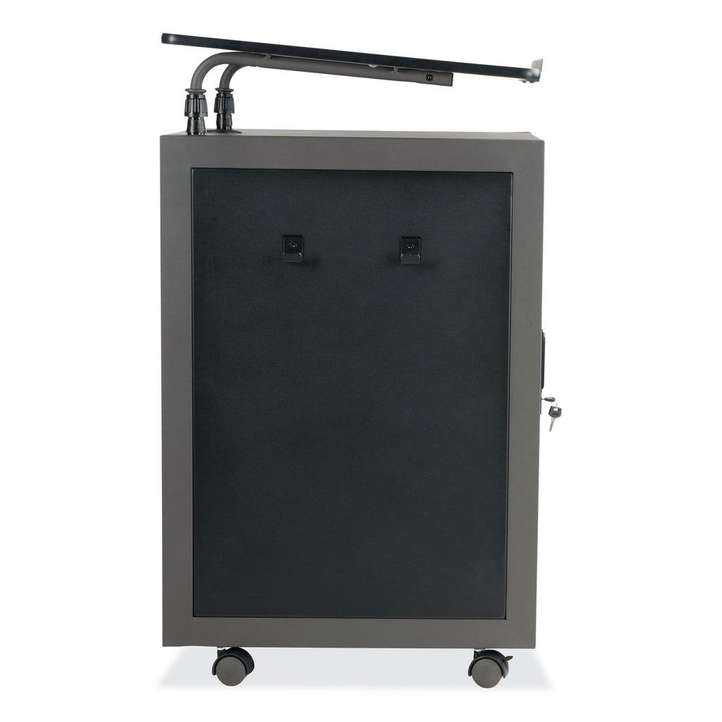 Teacher's WorkPod Lectern, 20 x 24 x 41, Charcoal Slate/Black, Ships in 1-3 Business Days