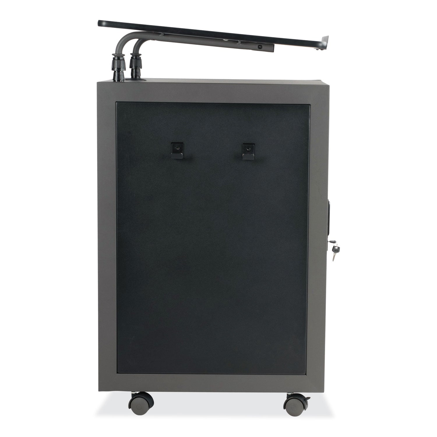 Teacher's WorkPod Lectern, 20 x 24 x 41, Charcoal Slate/Black, Ships in 1-3 Business Days
