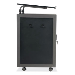 Teacher's WorkPod Lectern, 20 x 24 x 41, Charcoal Slate/Black, Ships in 1-3 Business Days