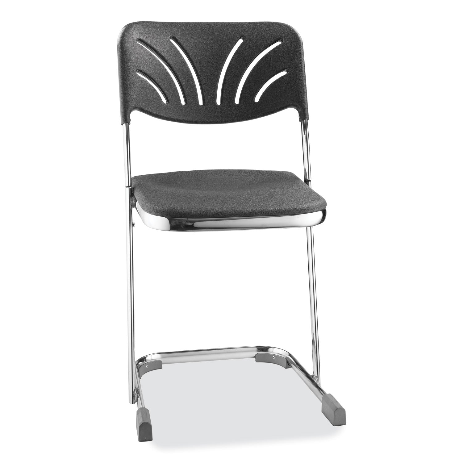 6600 Series Elephant Z-Stool With Backrest, Supports 500 lb, 18" Seat Ht, Black Seat/Back, Chrome Frame,Ships in 1-3 Bus Days