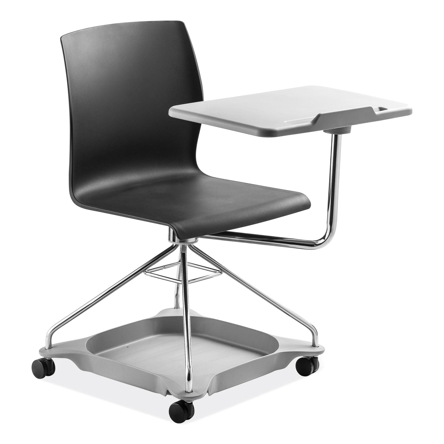 CoGo Mobile Tablet Chair, Supports Up to 440 lb, 18.75" Seat Height, Black Seat/Back, Chrome Frame,Ships in 1-3 Business Days
