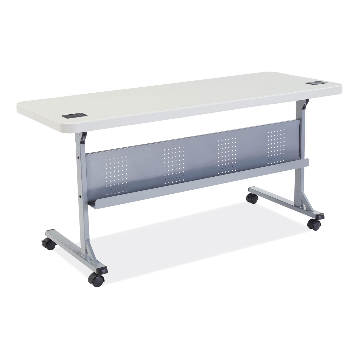 Flip-N-Store Training Table, Rectangular, 24 x 60 x 29.5, Speckled Gray, Ships in 1-3 Business Days