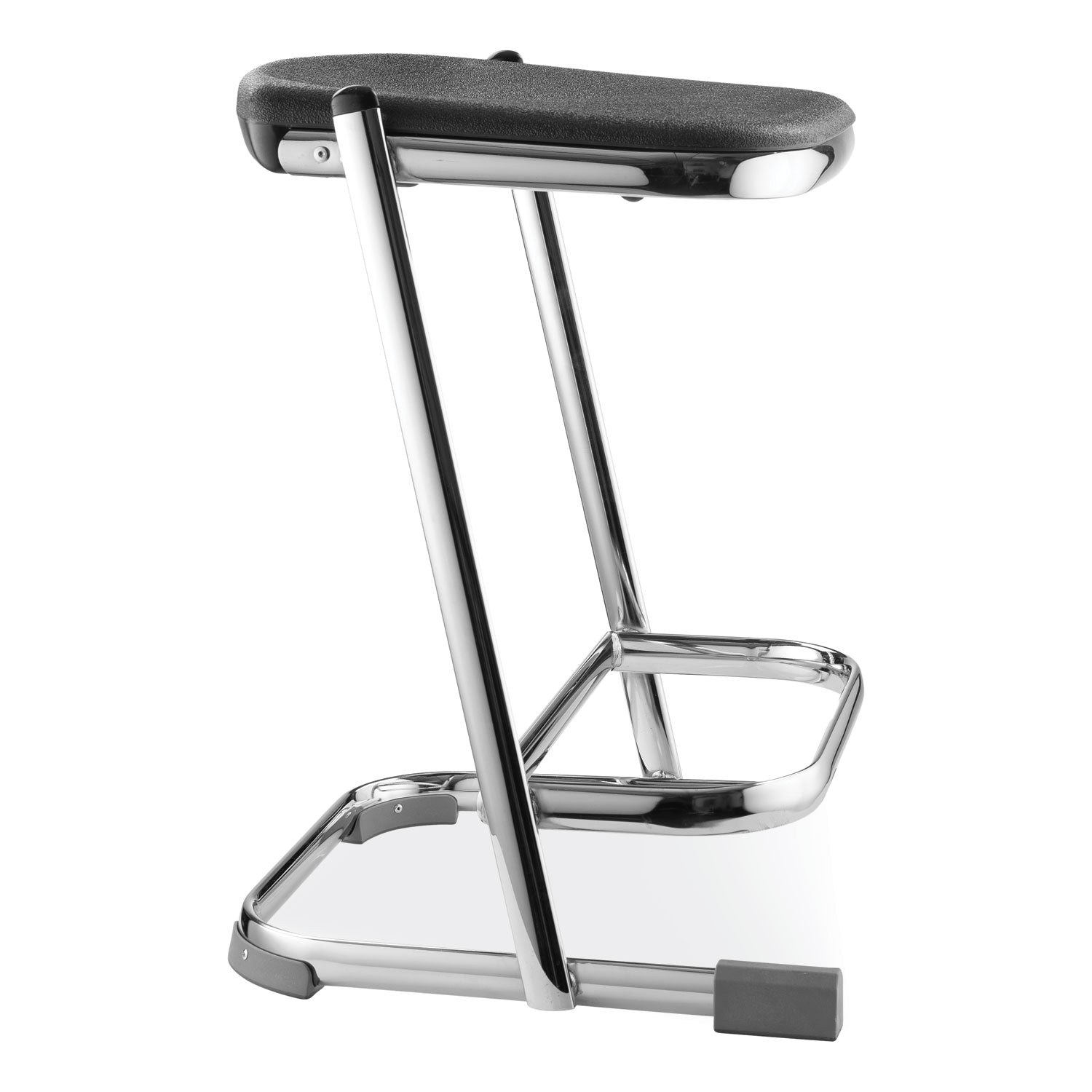 6600 Series Elephant Z-Stool, Backless, Supports Up to 500lb, 22" Seat Height, Black Seat, Chrome Frame,Ships in 1-3 Bus Days