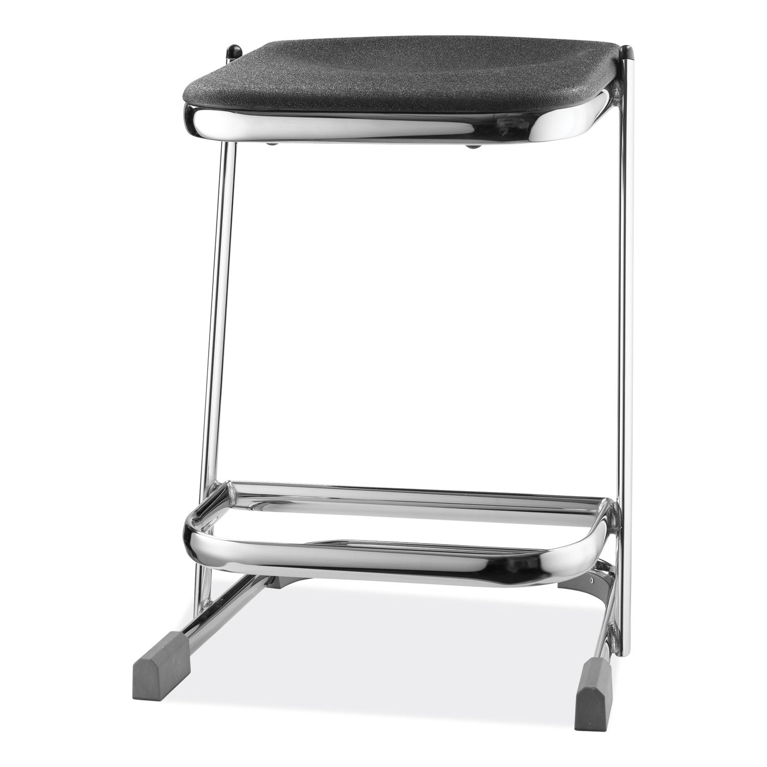 6600 Series Elephant Z-Stool, Backless, Supports Up to 500lb, 22" Seat Height, Black Seat, Chrome Frame,Ships in 1-3 Bus Days