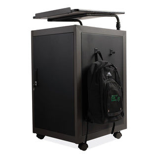 Teacher's WorkPod Lectern, 20 x 24 x 41, Charcoal Slate/Black, Ships in 1-3 Business Days