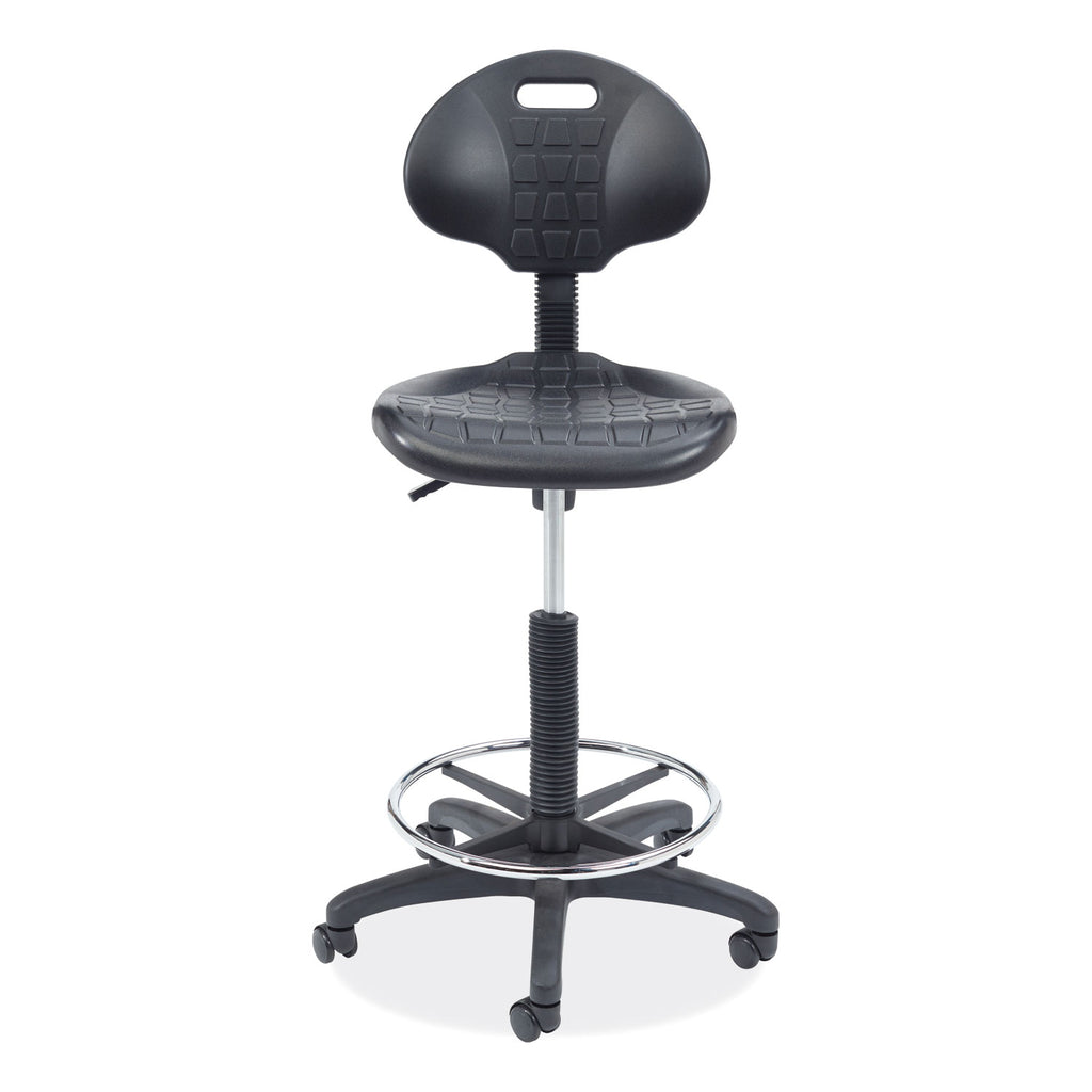 6700 Series Polyurethane Adj Height Task Chair, Supports 300 lb, 22"-32" Seat Ht, Black Seat/Back/Base, Ships in 1-3 Bus Days