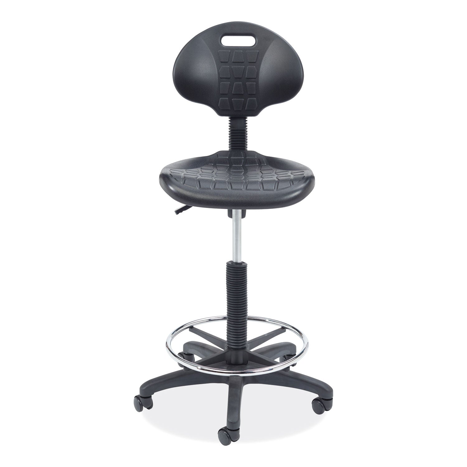 6700 Series Polyurethane Adj Height Task Chair, Supports 300 lb, 22"-32" Seat Ht, Black Seat/Back/Base, Ships in 1-3 Bus Days