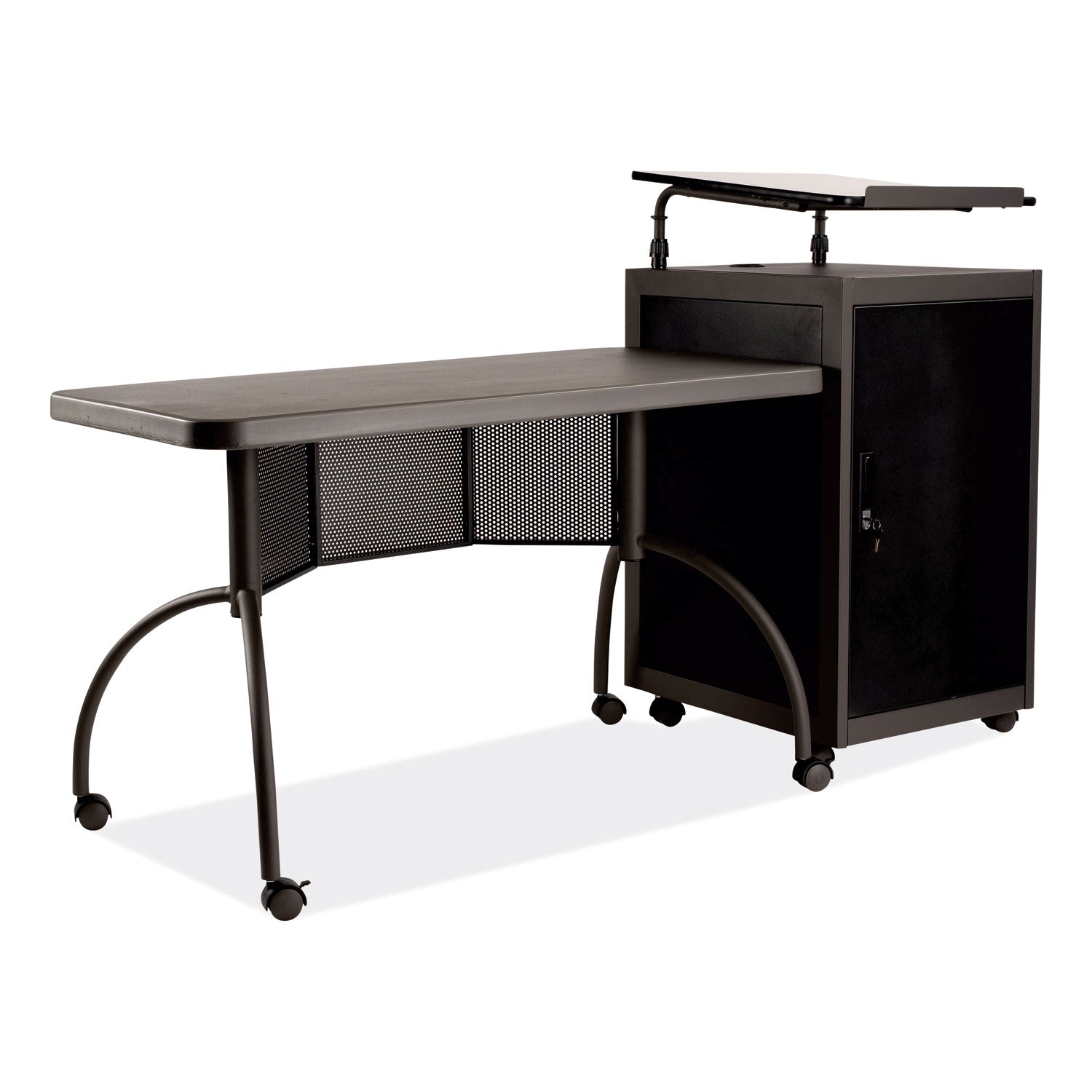 teachers-workpod-desk-and-lectern-kit-68-x-24-x-41-charcoal-gray-ships-in-1-3-business-days_npstwp - 1