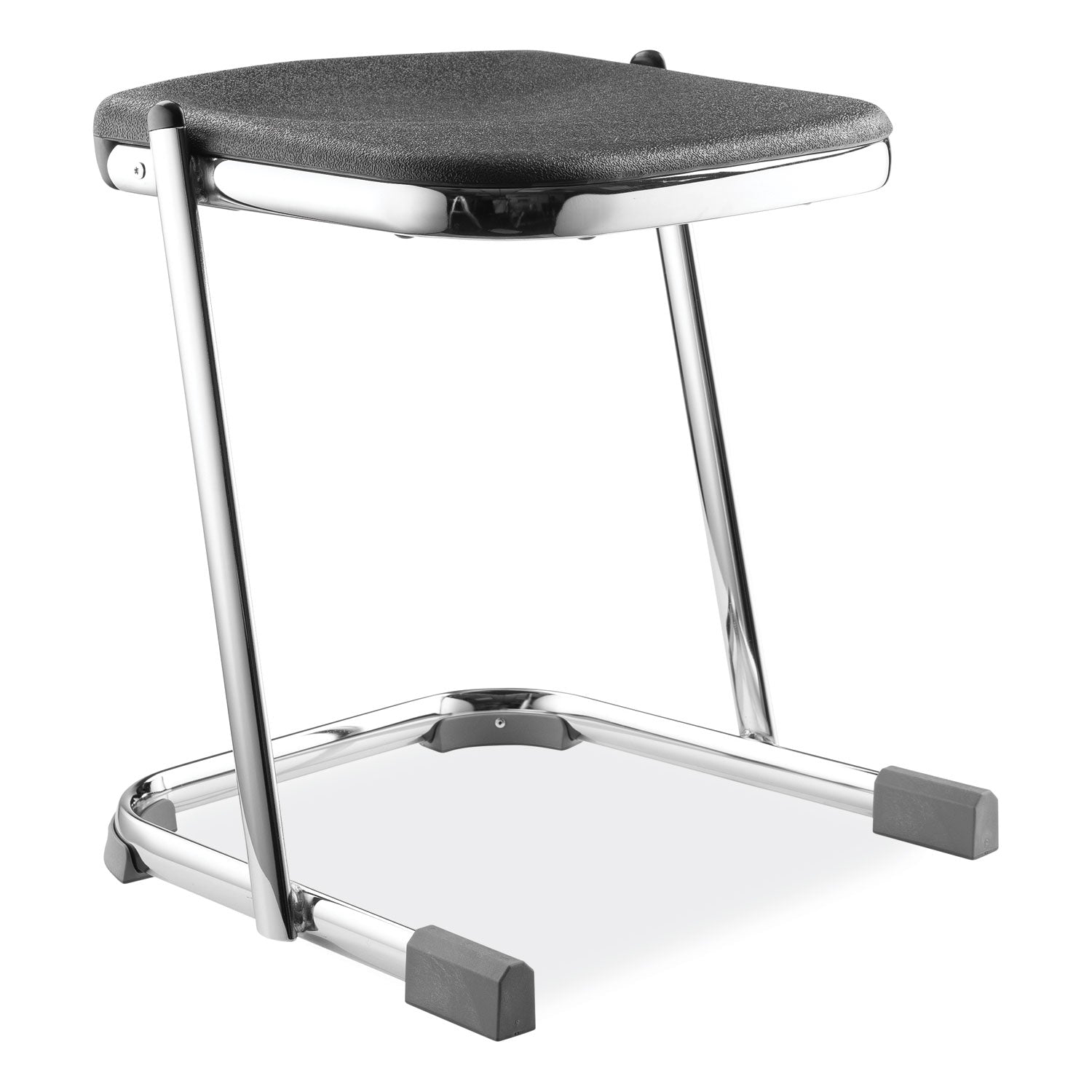 6600 Series Elephant Z-Stool, Backless, Supports Up to 500lb, 18" Seat Height, Black Seat, Chrome Frame,Ships in 1-3 Bus Days