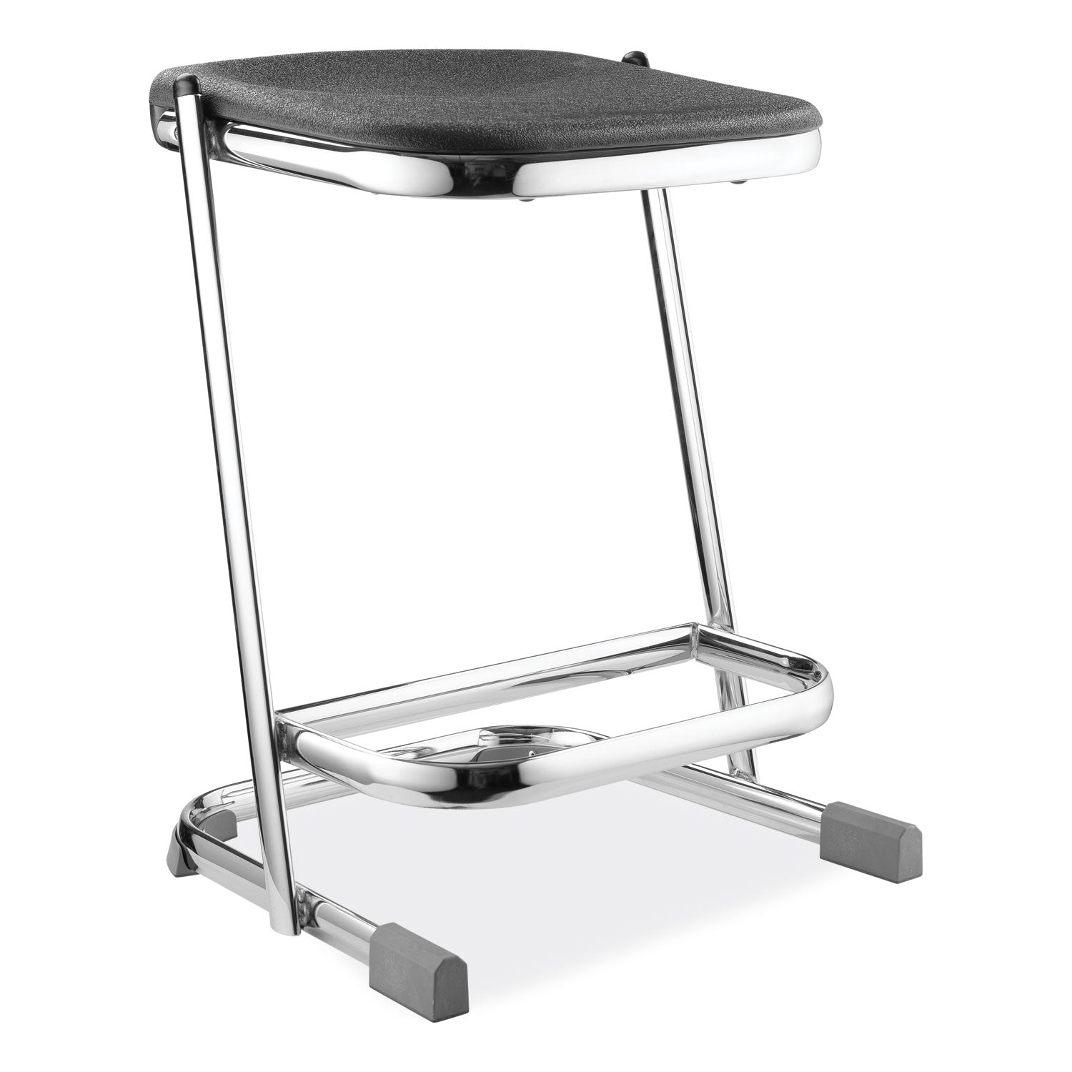 6600 Series Elephant Z-Stool, Backless, Supports Up to 500lb, 22" Seat Height, Black Seat, Chrome Frame,Ships in 1-3 Bus Days