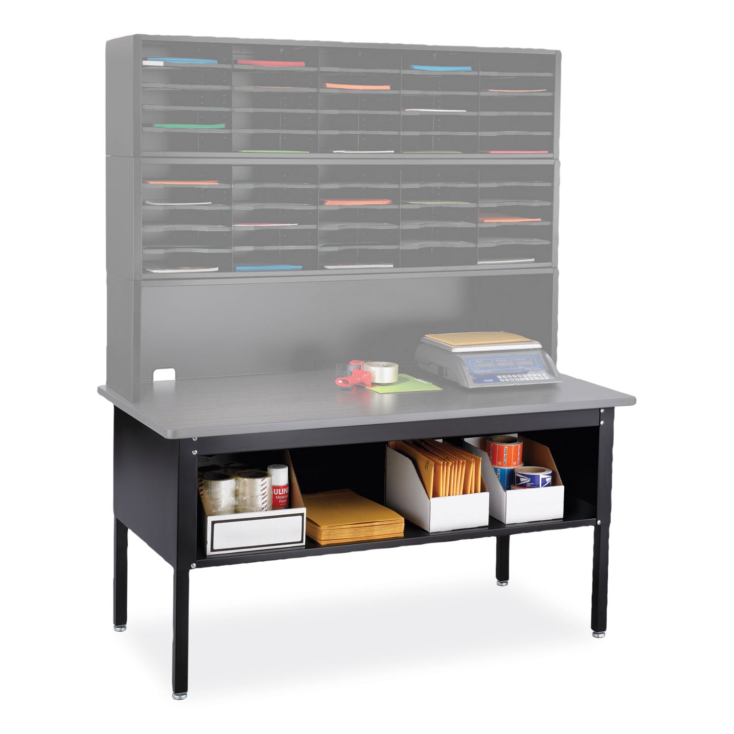 E-Z Sort Sorting Table Base, 60w x 30d x 28 to 36h, Black, Ships in 1-3 Business Days