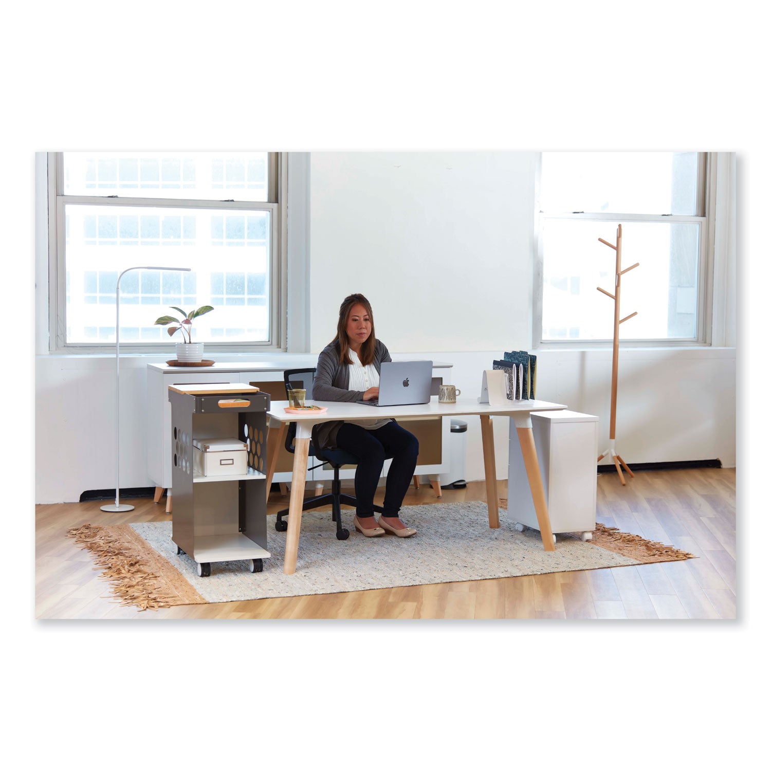 Resi LED Floor Lamp, Gooseneck, 60" Tall, White, Ships in 1-3 Business Days