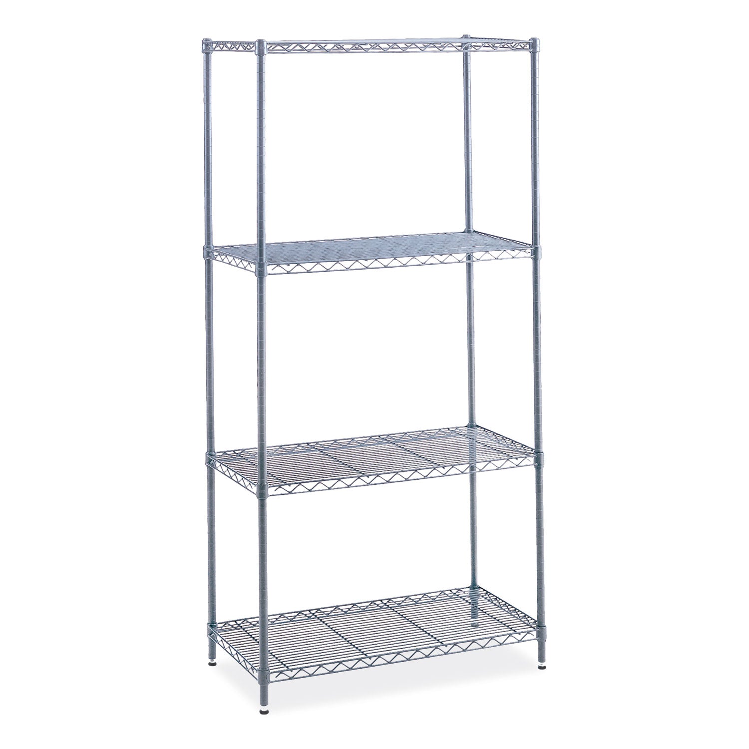 Industrial Wire Shelving, Four-Shelf, 48w x 18d x 72h, Metallic Gray, Ships in 1-3 Business Days