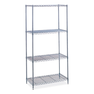 Industrial Wire Shelving, Four-Shelf, 48w x 18d x 72h, Metallic Gray, Ships in 1-3 Business Days