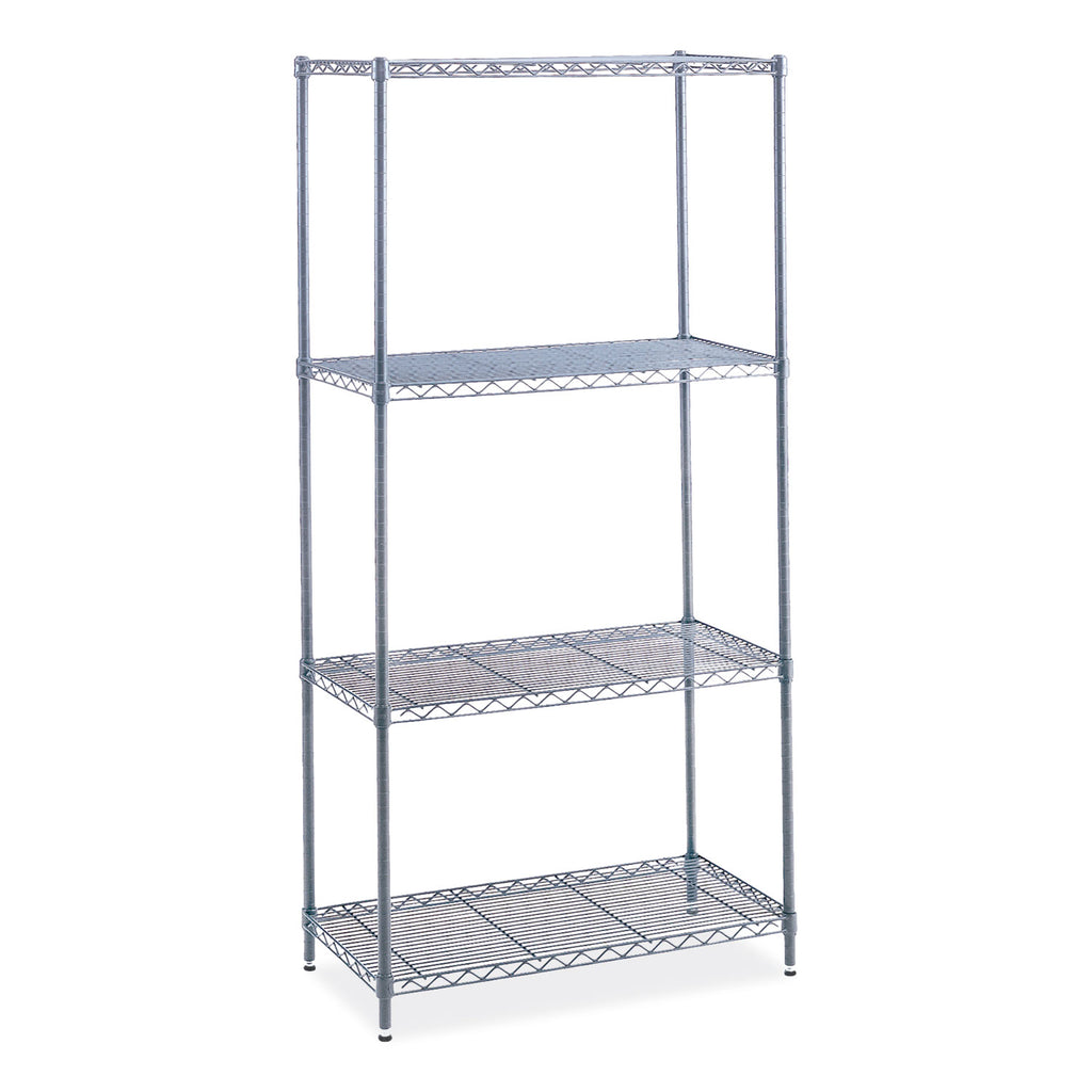 industrial-wire-shelving-four-shelf-48w-x-18d-x-72h-metallic-gray-ships-in-1-3-business-days_saf5291gr - 1