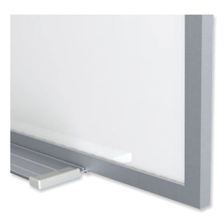 Proma Magnetic Porcelain Projection Whiteboard w/Satin Aluminum Frame, 48.5 x 36.5, White Surface,Ships in 7-10 Business Days