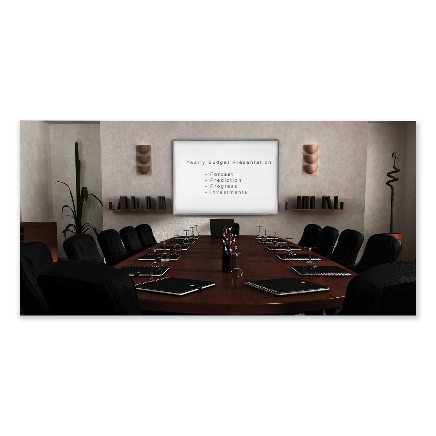 Proma Magnetic Porcelain Projection Whiteboard w/Satin Aluminum Frame, 72.5 x 48.5, White Surface,Ships in 7-10 Business Days - 