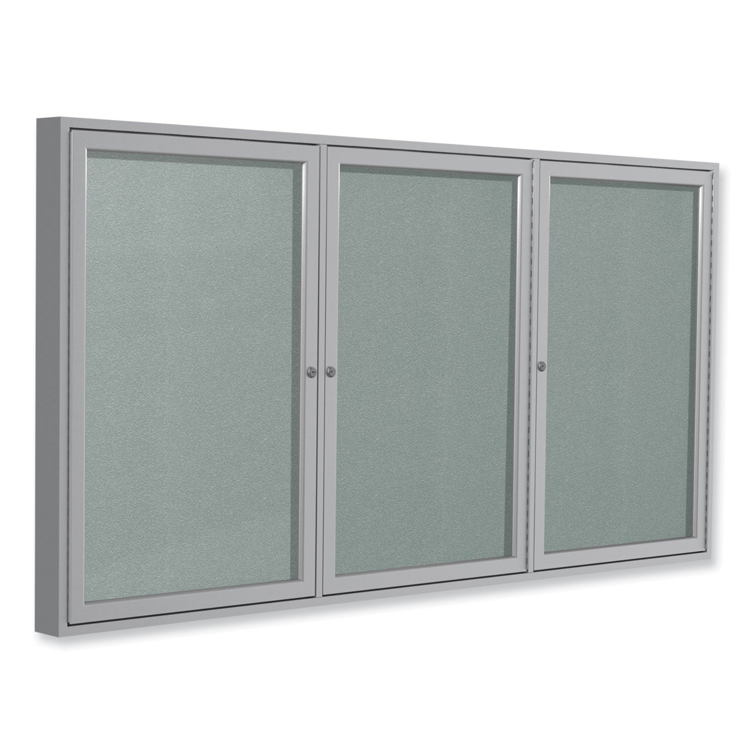 3-door-enclosed-vinyl-bulletin-board-with-satin-aluminum-frame-96-x-48-silver-surface-ships-in-7-10-business-days_ghepa34896vx193 - 1