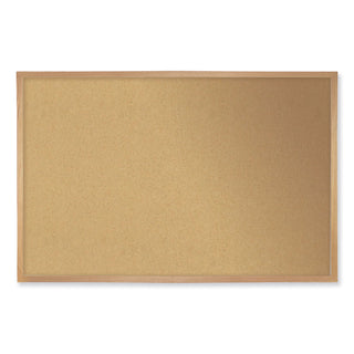 Natural Cork Bulletin Board with Frame, 120.5 x 48.5, Tan Surface, Oak Frame, Ships in 7-10 Business Days