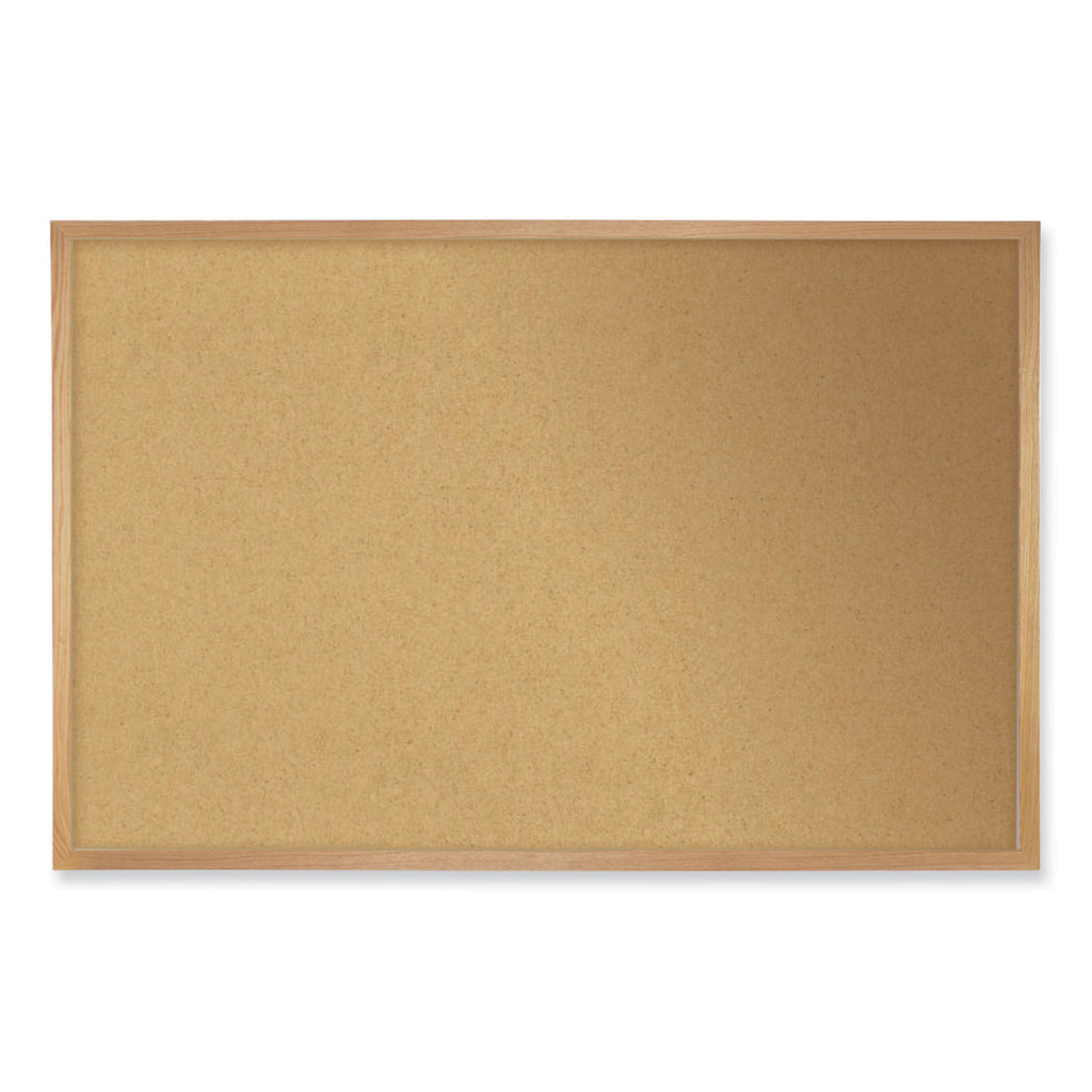 Natural Cork Bulletin Board with Frame, 144.5 x 48.5, Tan Surface, Oak Frame, Ships in 7-10 Business Days