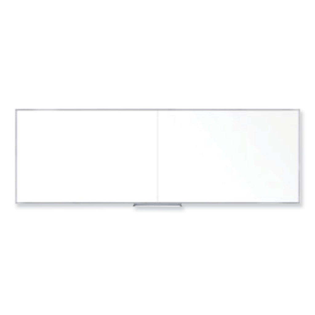 Non-Magnetic Whiteboard with Aluminum Frame, 144.63 x 48.47, White Surface, Satin Aluminum Frame, Ships in 7-10 Business Days