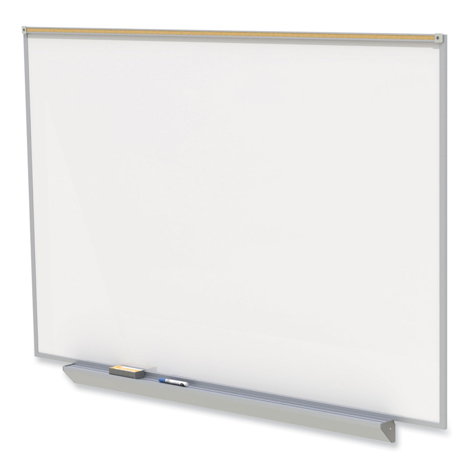 Proma Magnetic Porcelain Projection Whiteboard w/Satin Aluminum Frame, 96.5 x 48.5, White Surface,Ships in 7-10 Business Days - 