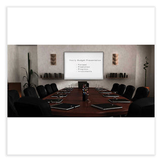 Proma Magnetic Porcelain Projection Whiteboard w/Satin Aluminum Frame, 48.5 x 36.5, White Surface,Ships in 7-10 Business Days