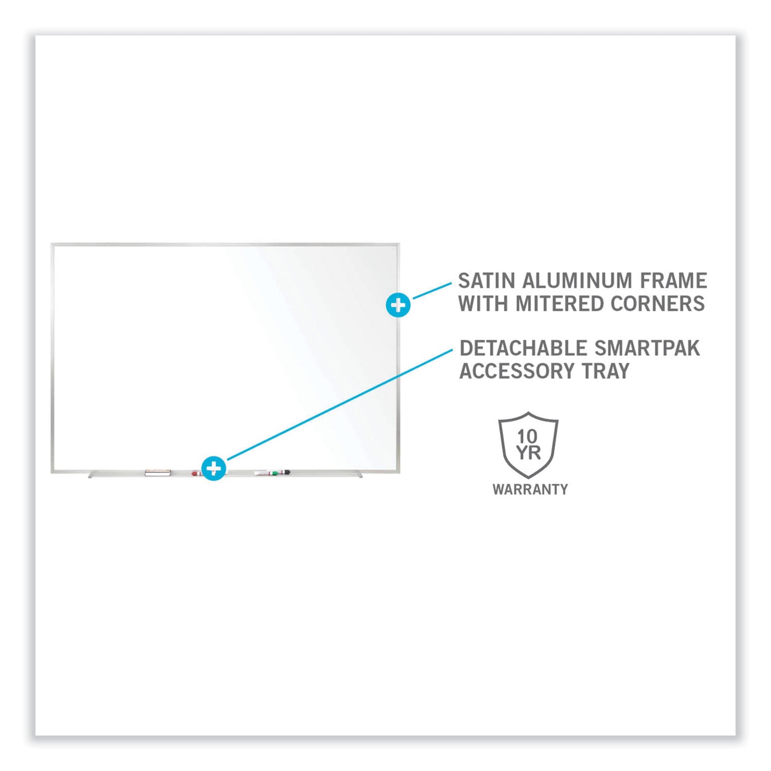 non-magnetic-whiteboard-with-aluminum-frame-14463-x-4847-white-surface-satin-aluminum-frame-ships-in-7-10-business-days_ghem24124 - 3