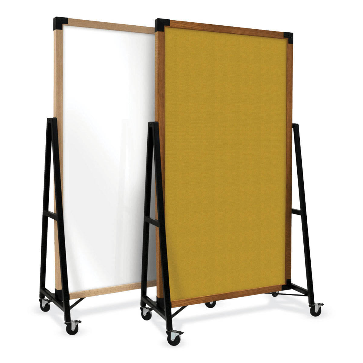 Prest Mobile Magnetic Whiteboard, 40.5 x 73.75, White Surface, Caramel Oak Wood Frame, Ships in 7-10 Business Days
