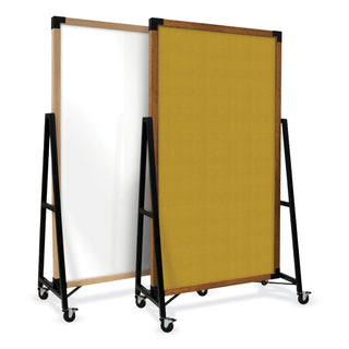 Prest Mobile Magnetic Whiteboard, 40.5 x 73.75, White Surface, Caramel Oak Wood Frame, Ships in 7-10 Business Days