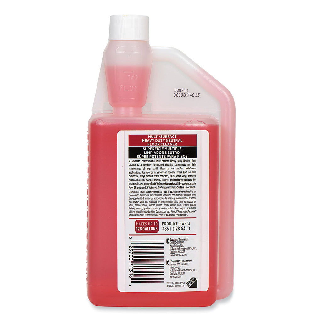 Heavy Duty Neutral Floor Cleaner, Fresh Scent, 32 oz Squeeze and Pour Bottle, 6/Carton