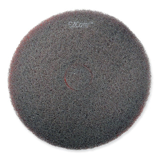 EZ CARE Heavy Duty Scrub Pad, 13" Diameter, Red/Gray, 5/Carton