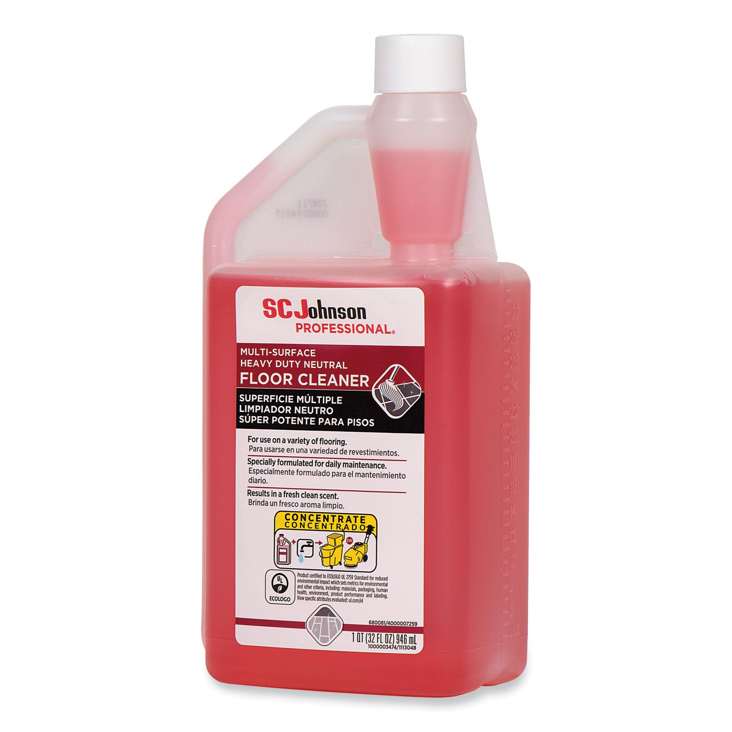 Heavy Duty Neutral Floor Cleaner, Fresh Scent, 32 oz Squeeze and Pour Bottle, 6/Carton