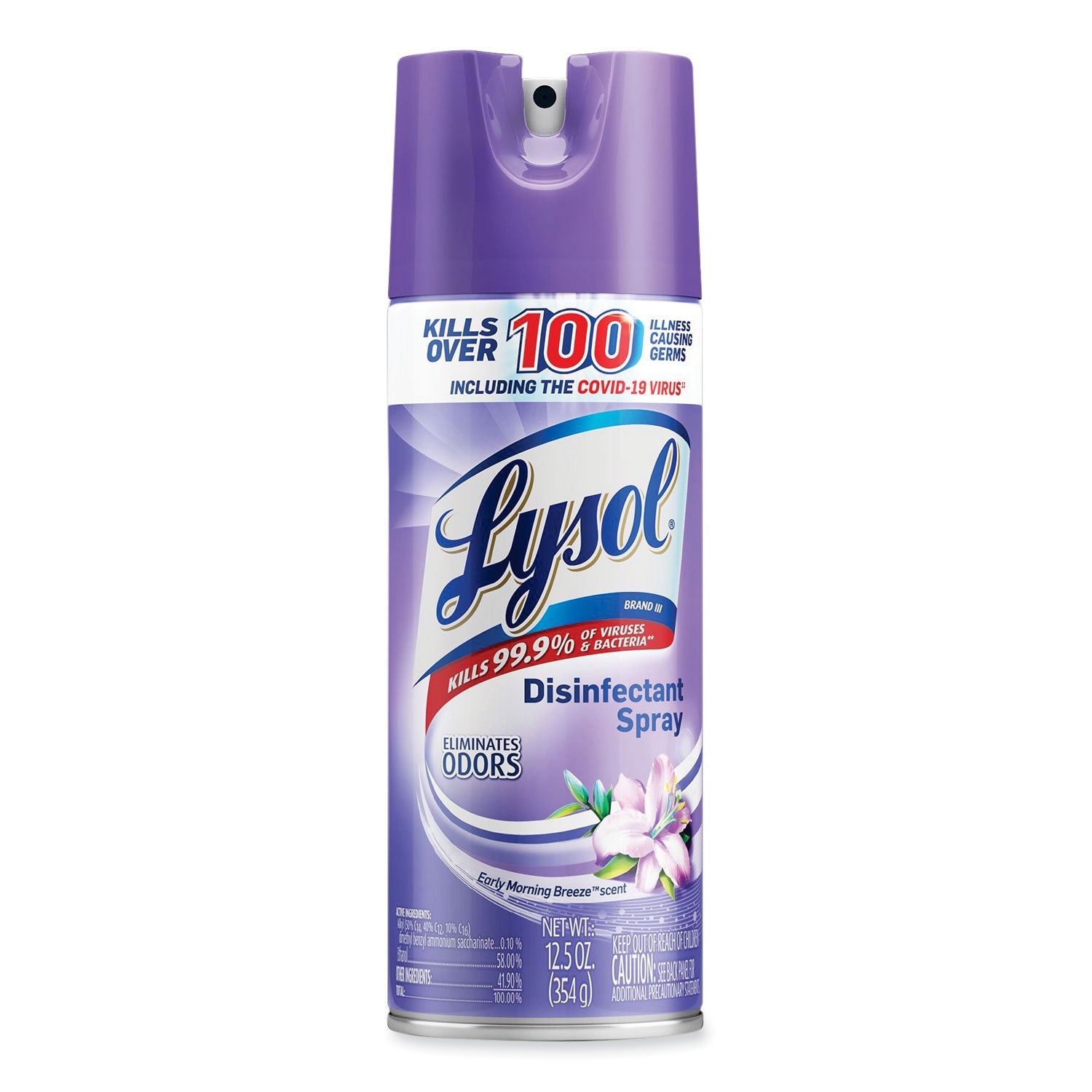 Disinfectant Spray, Early Morning Breeze, 12.5 oz Aerosol Spray, 12/Carton - 